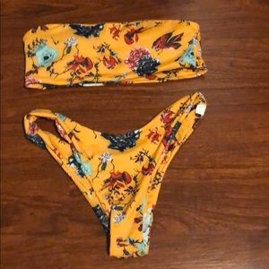 Mustard Floral Bikini Set - Small